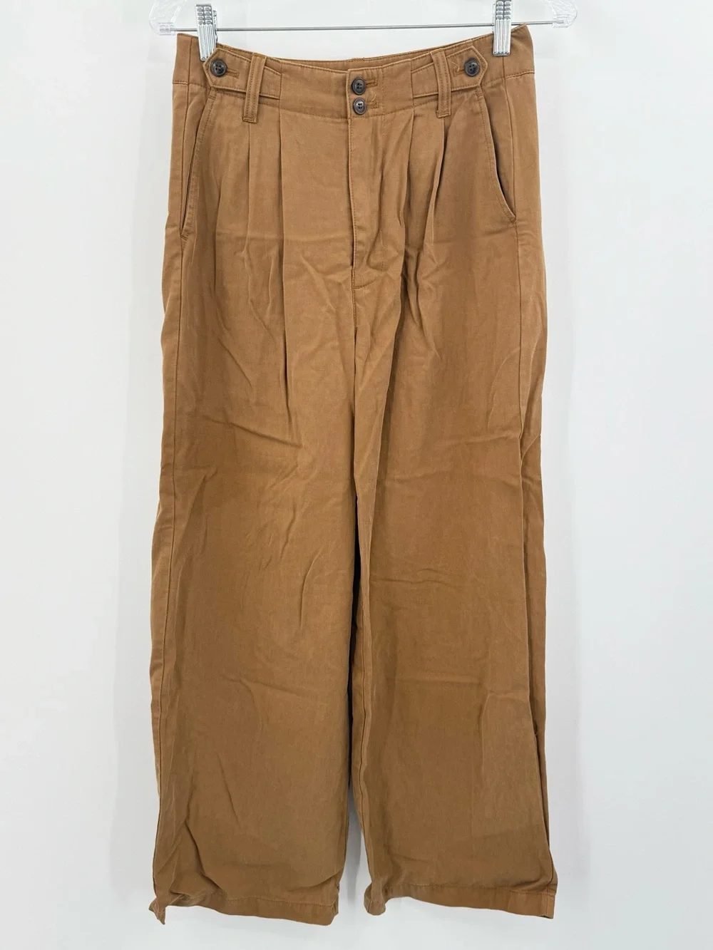 Madewell Women's Brown Harlow‎ Wide Leg Linen Blend Pants Size 2